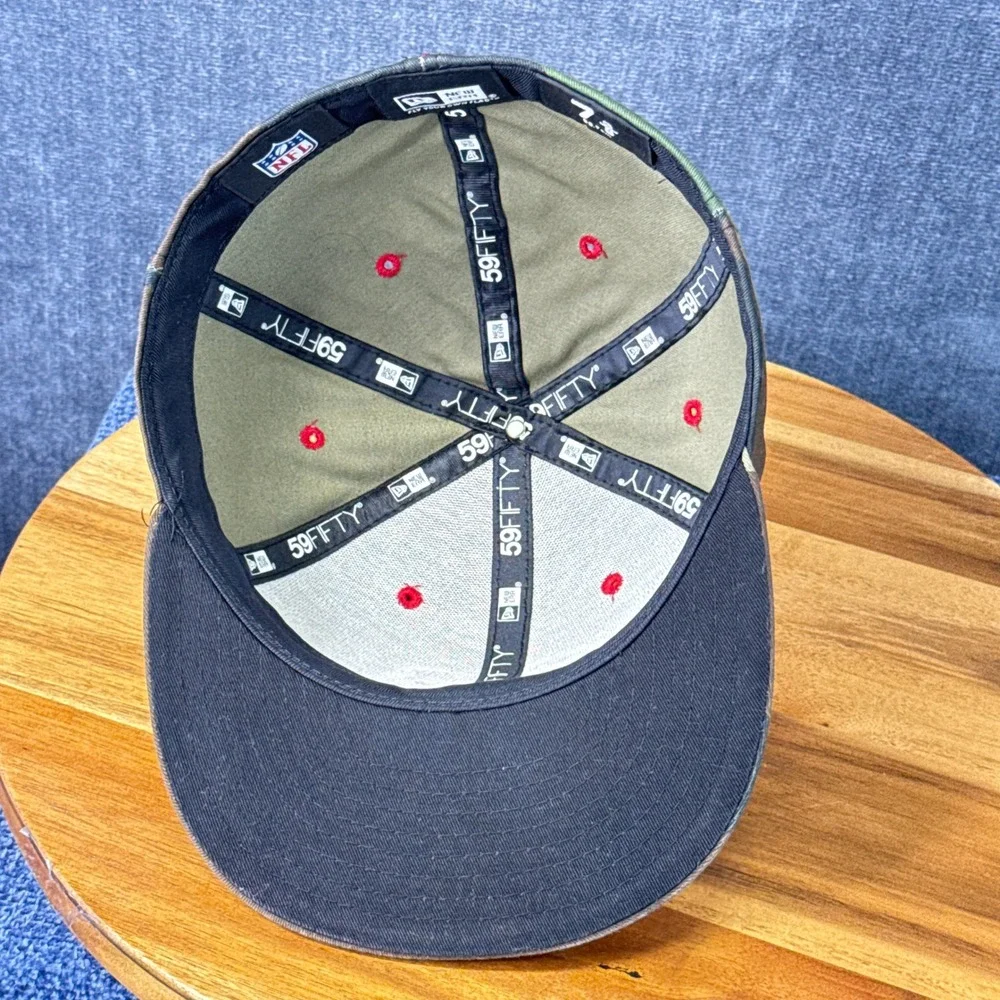 New Era Houston Texans Hat Mens 7 3/8 Camo Cotton Fitted 59FIFTY NFL Camouflage